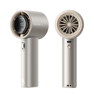 Image showing  Portable Handheld Fan, Adjustable, 5000mAh Battery with Metal Body, Digital Display, FA53PRO1S, Light Brown