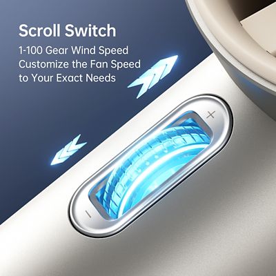 Image showing 6 th Jisulife Portable Handheld Fan, Adjustable, 5000mAh Battery with Metal Body, Digital Display, FA53PRO1S, Light Brown