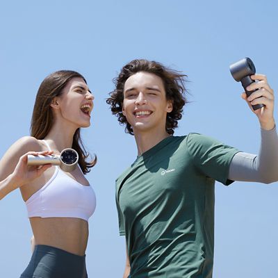 Image showing 9 th Jisulife Portable Handheld Fan, Adjustable, 5000mAh Battery with Metal Body, Digital Display, FA53PRO1S, Light Brown