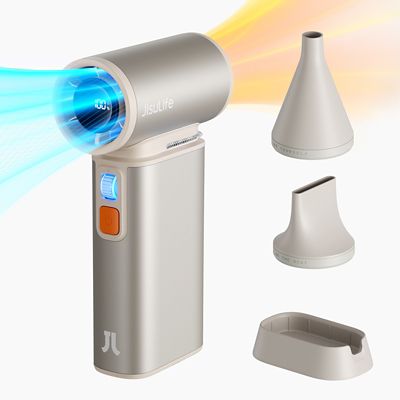 Image showing  2 in 1 Portable Fan with Multiple Functions, Super Power Mental Personal Hand Fan, LED Display, FA55, Light Brown