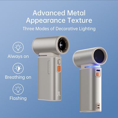 Image showing  2 in 1 Portable Fan with Multiple Functions, Super Power Mental Personal Hand Fan, LED Display, FA55, Light Brown