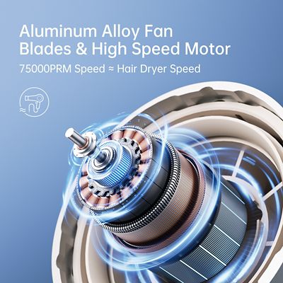 Image showing 5 th Jisulife 2 in 1 Portable Fan with Multiple Functions, Super Power Mental Personal Hand Fan, LED Display, FA55, Light Brown