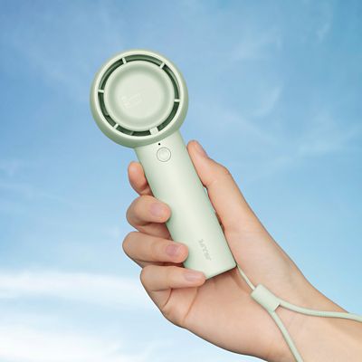 Image showing  Handheld Fan, Innovative Hidden Fan Blades Design, 4500mAh battery operated with 18H Max Cooling Time, FA42, Green