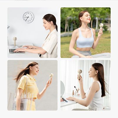 Image showing 5 th Jisulife Handheld Fan, Innovative Hidden Fan Blades Design, 4500mAh battery operated with 18H Max Cooling Time, FA42, Green