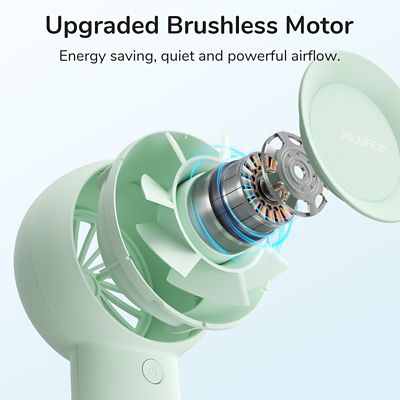 Image showing  Handheld Turbo Fan, 16H Max Cooling Time, Mini & Portable Design, 4000mAh battery USB Fan with 5 Speeds, Mint Green