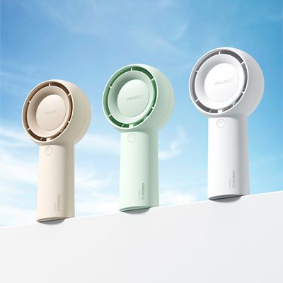 Image showing 6 th Jisulife Handheld Turbo Fan, 16H Max Cooling Time, Mini & Portable Design, 4000mAh battery USB Fan with 5 Speeds, Mint Green