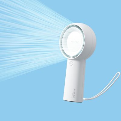 Image showing  Handheld Turbo Fan, 16H Max Cooling Time, Mini & Portable Design, 4000mAh battery USB Fan with 5 Speeds, FA43, White