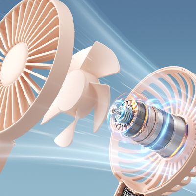 Image showing  Handheld Fan, Portable Small Fan with 3 Speeds, USB Rechargeable Hand Fan, Personal Fan Battery Operated, FA21, Pink