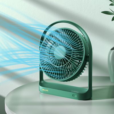 Image showing  Desk Fan 4000mAh Battery Operated Desktop Fan with 4 Speeds, Max 15 Hrs, Strong Airflow, Ultra Quiet, FA19, Green