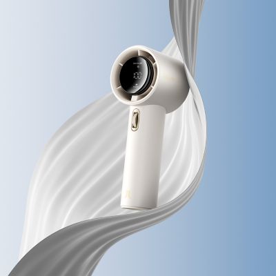 Image showing 7 th Jisulife Portable Handheld Fan, Adjustable Turbo Mini Fan, 3600mAh Battery Rechargeable personal Fan, Digital Display, White