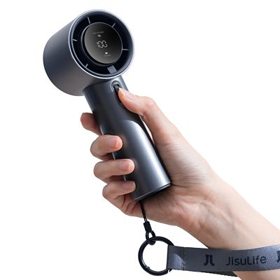 Image showing  Portable Handheld Fan, Adjustable Turbo Mini Fan, 3600mAh Battery Rechargeable personal Fan, Digital Display, Blue