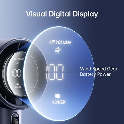 Image showing 5 th Jisulife Portable Handheld Fan, Adjustable Turbo Mini Fan, 3600mAh Battery Rechargeable personal Fan, Digital Display, Blue