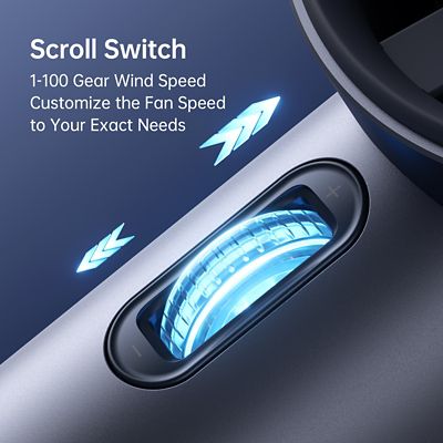 Image showing 6 th Jisulife Portable Handheld Fan, Adjustable Turbo Mini Fan, 3600mAh Battery Rechargeable personal Fan, Digital Display, Blue