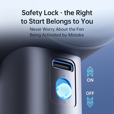 Image showing 7 th Jisulife Portable Handheld Fan, Adjustable Turbo Mini Fan, 3600mAh Battery Rechargeable personal Fan, Digital Display, Blue