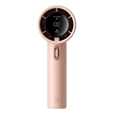 Jisulife Portable Handheld Fan, Adjustable Turbo Mini Fan, 3600mAh Battery Rechargeable personal Fan, Digital Display, Pink