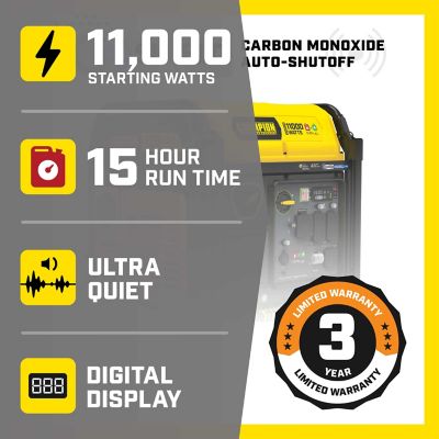 Image showing  11,000/9,000-Watt Dual-Fuel Home Backup Portable Inverter Generator, Electric Start, CO Shield