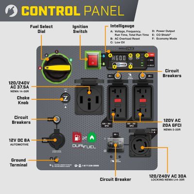 Image showing  11,000/9,000-Watt Dual-Fuel Home Backup Portable Inverter Generator, Electric Start, CO Shield
