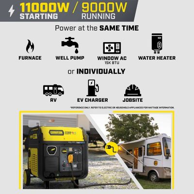 Image showing  11,000/9,000-Watt Dual-Fuel Home Backup Portable Inverter Generator, Electric Start, CO Shield