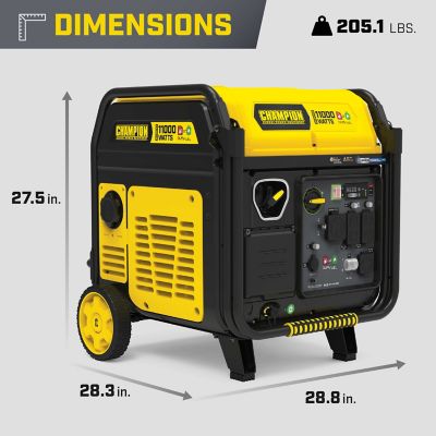 Image showing 6 th Champion Power Equipment 11,000/9,000-Watt Dual-Fuel Home Backup Portable Inverter Generator, Electric Start, CO Shield