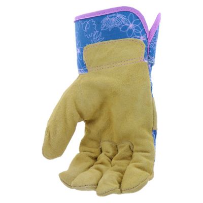 Image showing  Floral Print Split Leather Palm Glove