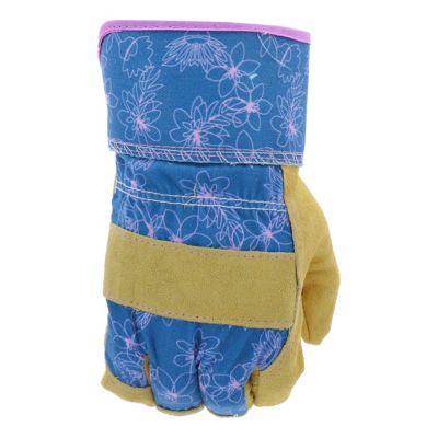 Image showing  Floral Print Split Leather Palm Glove