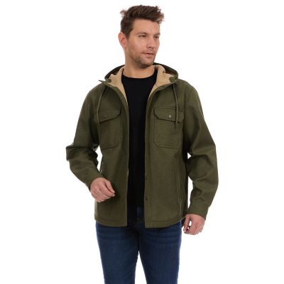 Image showing  Men's Twill Softshell Bonded with Fleece Hooded Jacket