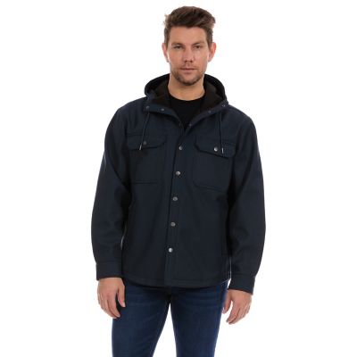 Bass Creek Outfitters Men's Twill Softshell Bonded with Fleece Hooded Jacket