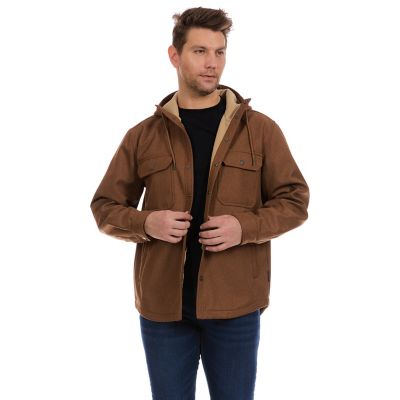 Image showing 2 th Bass Creek Outfitters Men's Twill Softshell Bonded with Fleece Hooded Jacket