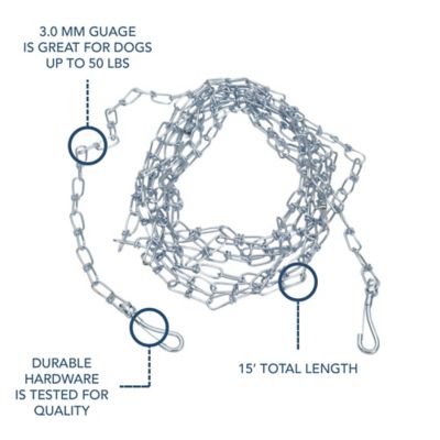 Image showing  Twisted Link Dog Tie Out Chain, 3 mm x 15 ft., Up to 50 lb. Capacity