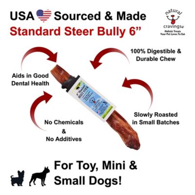 Image showing  Standard Steer Bully Stick, 3 pk., 6 in. Dog Chew Treat