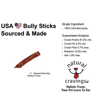 Image showing  Standard Steer Bully Stick, 3 pk., 6 in. Dog Chew Treat