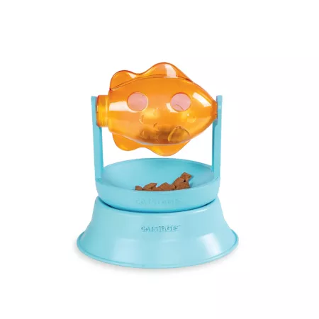 Catstages 2 in 1 Treat Toy with Rotating Fish and Ball Track Decoration for Cats Cat Interactive Toys