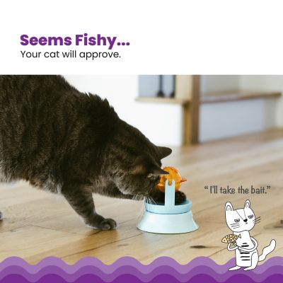 Image showing  2-in-1 Treat Toy Spinning Fish Cat Toy and Cat Ball Track Topper