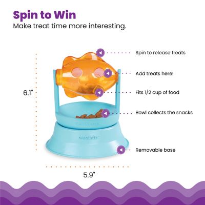 Image showing  2-in-1 Treat Toy Spinning Fish Cat Toy and Cat Ball Track Topper