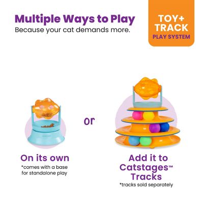 Image showing  2-in-1 Treat Toy Spinning Fish Cat Toy and Cat Ball Track Topper