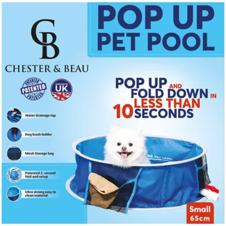 Chester & Beau Pop Up Pool and Bath for Pets Dogs Small Doggy Pools