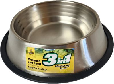 Advance Pet Product 3-in-1 One Portion Control Bowl with Measurements, Non-Skid, 64 oz.