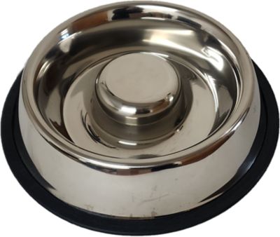 Advance Pet Product Stainless Steel Slow Feeding Non Skid Bowl