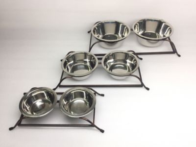 Advance Pet Product Wrought Iron Double Diner with Bronze Finish