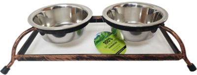 Advance Pet Product Wrought Iron Double Diner with Bronze Finish, 2 qt.