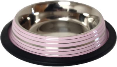 Advance Pet Product Cat Dish Non Skid Colored Stainless Steel