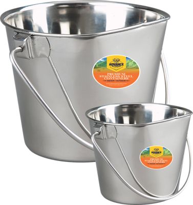 Advance Pet Product Flat Heavy Stainless Steel Flat Bucket, 2051