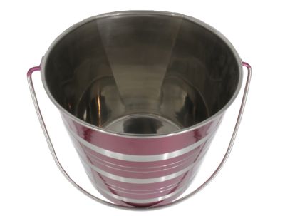 Advance Pet Product Flat Heavy Stainless Steel Colored Bucket, 3045