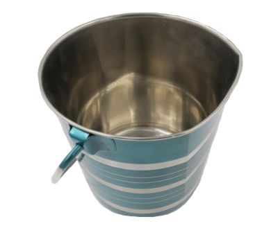 Advance Pet Product Flat Heavy Stainless Steel Colored Bucket, 4045