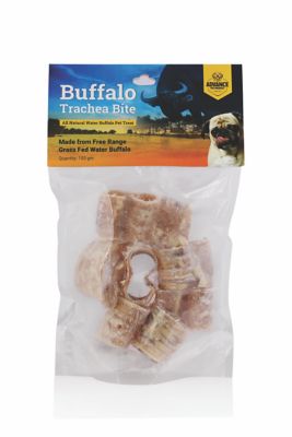 Advance Pet Product Water Buffalo Trachea Bites 100 gm Reselable Bag with header Card
