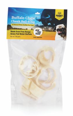 Image showing  Water Buffalo Chew Cheek Roll Ring, 100 gm Reselable Bag with header Card