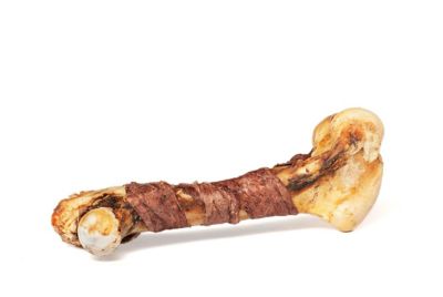 Advance Pet Product Water Buffalo Jumbo Femur Bone Wrapped with Jerky Bulk, No Packaging