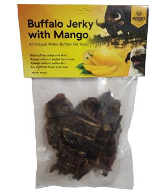 Image showing  Water Buffalo Jerky with Mango 100 gm Resealable Bag with Header Card