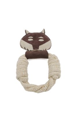 Advance Pet Product Cotton Tug with Leather, Fox