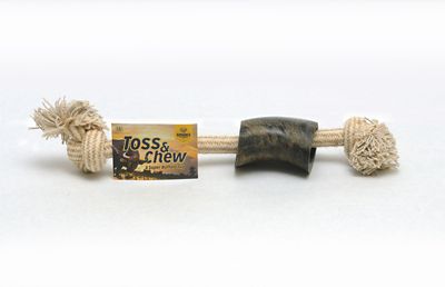 Advance Pet Product Cotton and Jute Rope Tug Toy with Buffalo Horn
